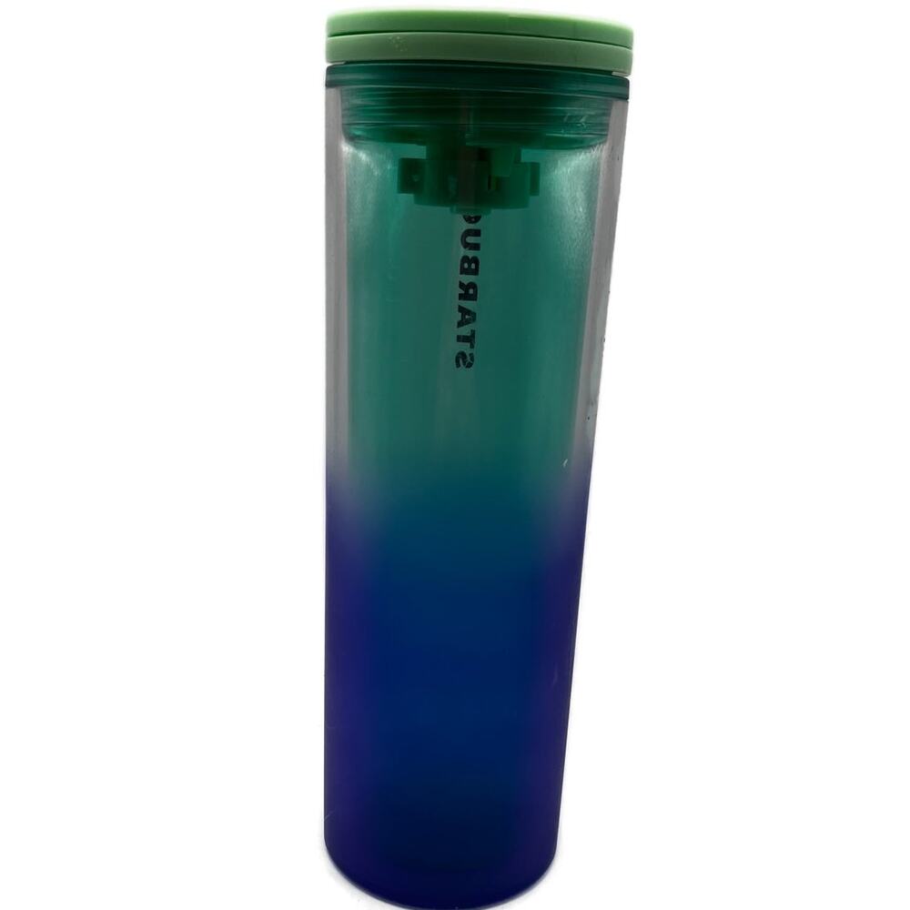 Starbucks Gradient Reusable Cold Cup Tumbler Flip Lid 24oz Blue‎ Green - Picture 4 of 4